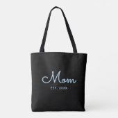 Moderne Mom Established Blaue Typografie Tasche (Rückseite)