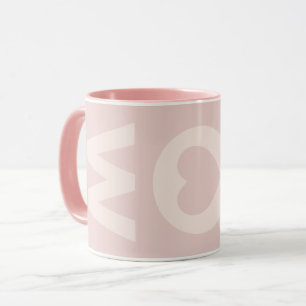 Moderne MOM Rosa Hauch Herz Muttertag Tasse