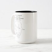 Moderne Mommy Elephant Line Art Muttertag Zweifarbige Tasse (Vorderseite Links)