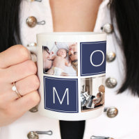 Moderne Mommy Foto Collage Custom Giant Coffee Tas
