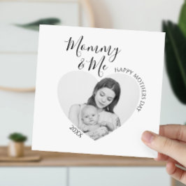 Moderne Mommy & Me | Herz-Foto Feiertagskarte