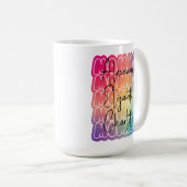 Moderne Mommy Muster farbenfrohe Mama Kindernamen Kaffeetasse (VorderseiteRechts)