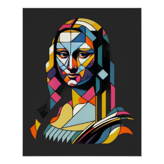 Moderne Mona Lisa im Bleiglasstil Poster (Vorderseite)