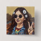 Moderne Mona Lisa Malerei - Da Vinci inspirierte K Button (Vorderseite)