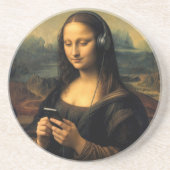 Moderne Mona Lisa mit Smartphone Getränkeuntersetzer (Vorne)