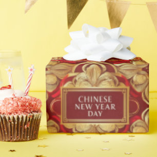 Moderne Mond-Neujahrsfeier modernes asiatisches Mu Geschenkpapier