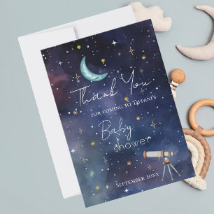 Moderne Mond & Sterne Baby Shower Dankeskarten Dankeskarte