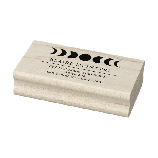 Moderne Mondphasen Elegante Rücksendeadresse Gummistempel (Stempel)