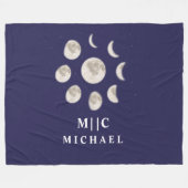 Moderne Mondphasen personalisiert Fleecedecke (Vorderseite (Horizontal))