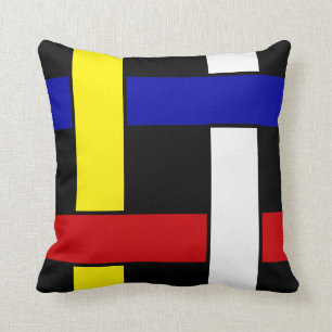Moderne Mondrian inspirierte abstrakte Kunst Kissen