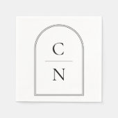 Moderne Mongram Arch Wedding Serviette (Vorderseite)