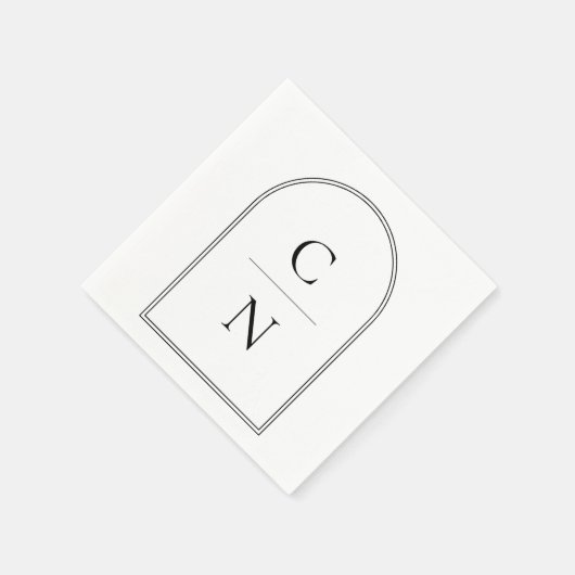 Moderne Mongram Arch Wedding Serviette (Ecke)