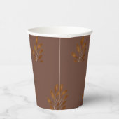 Moderne Mongram Coffee Brown and Gold Leaf Wedding Pappbecher (Rechts)