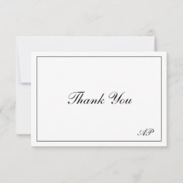 Moderne Mongram Elegant Wedding Dankeskarte