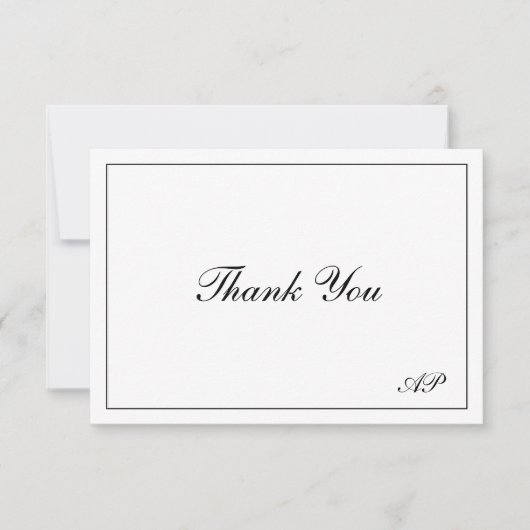 Moderne Mongram Elegant Wedding Dankeskarte (Vorderseite)