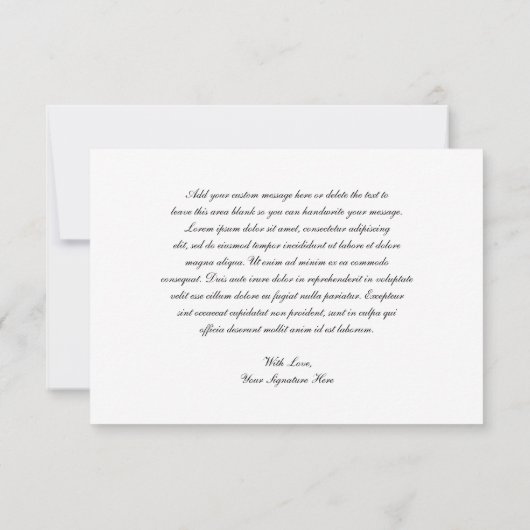 Moderne Mongram Elegant Wedding Dankeskarte (Rückseite)