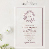 Moderne Mongram-Hochzeit des Wappen Acryleinladungen