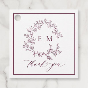 Moderne Mongram-Hochzeit des Wappen Geschenkanhänger