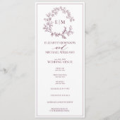 Moderne Mongram-Hochzeit des Wappen Programm (Vorderseite)