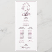 Moderne Mongram-Hochzeit des Wappen Programm (Rückseite)