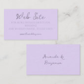 Moderne Mongram Minimalistisch Lavendel Hochzeitss Begleitkarte (Vorne/Hinten)