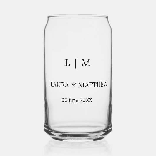 Moderne Mongramm-Dekoration Dosenglas (Vorderseite)