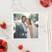 Moderne Mono-Foto-Hochzeit Serviette (Beispiel)