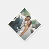 Moderne Mono-Foto-Hochzeit Serviette (Ecke)