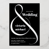 Moderne monochromatische Ampersand-Folie Einladung (Vorderseite)