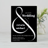 Moderne monochromatische Ampersand-Folie Einladung (Stehend vorne)