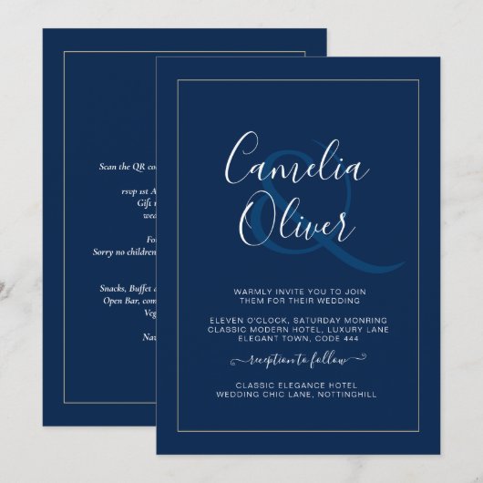 Moderne, monochrome Ampere und Hochzeit (Vorne/Hinten)