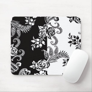 Moderne monochrome Blumen ergonomisches Gel-Mauspa Mousepad