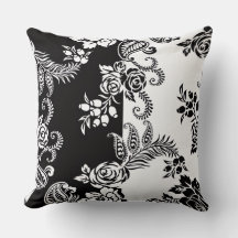 Moderne monochrome Blumenmuster-Wurfkissen 