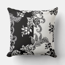 Moderne monochrome Blumenmuster-Wurfkissen 