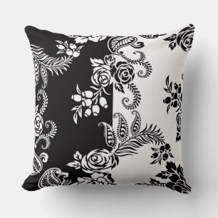 Moderne monochrome Blumenmuster-Wurfkissen  Kissen