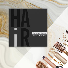 Moderne monochrome Friseur-Visitenkarte Quadratische Visitenkarte