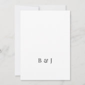 Moderne, monochrome Hochzeit des Fotos Einladung (Rückseite)