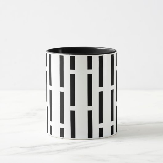 Moderne monochrome Matrix schwarz und weiß gestric Tasse (Zentrum)