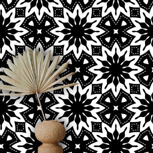 Moderne monochrome Schwarz-Weiß-Geometrie Tapete