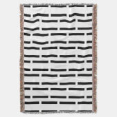 Moderne monochrome Schwarz-Weiß-Gestreifte Matrix Decke (Vorderseite Vertikal)