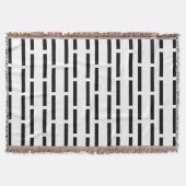 Moderne monochrome Schwarz-Weiß-Gestreifte Matrix Decke (Vorderseite)