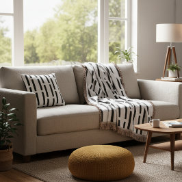 Moderne monochrome Schwarz-Weiß-Matrix Kissen