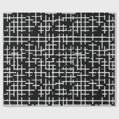 Moderne monochrome schwarze abstrakte Gitterstrukt Geschenkpapier (Flach)
