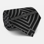 Moderne monochrome schwarze Geometrie Krawatte (Gerollt)