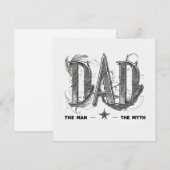 Moderne monochrome "VATER"-Vatertkarte Feiertagskarte (Vorne/Hinten)