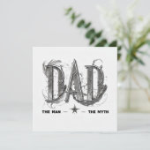 Moderne monochrome "VATER"-Vatertkarte Feiertagskarte (Stehend Vorderseite)