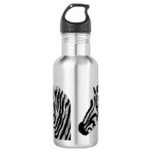 Moderne monochrome Zebra Animal Print Trinkflasche (Vorderseite)