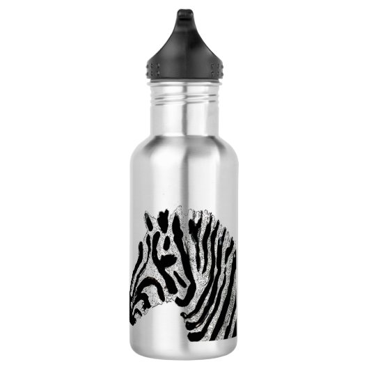 Moderne monochrome Zebra Animal Print Trinkflasche (Rechts)
