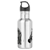 Moderne monochrome Zebra Animal Print Trinkflasche (Rückseite)