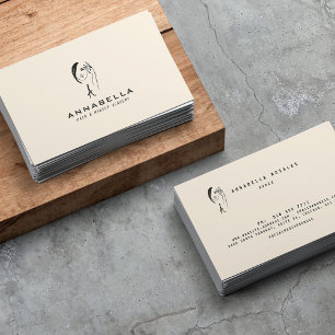 Moderne Monogram Abstrakte Face Art Business Card Visitenkarte